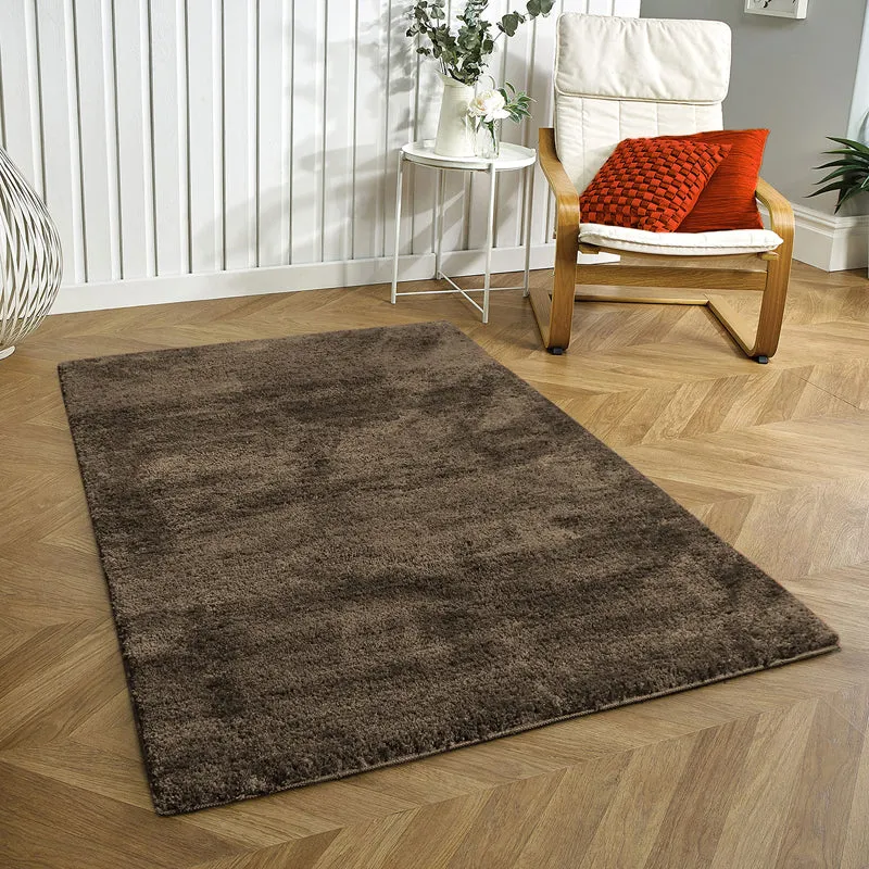 Nuo Luxe Micro Fiber Area Rug - Chocolate Brown media 1