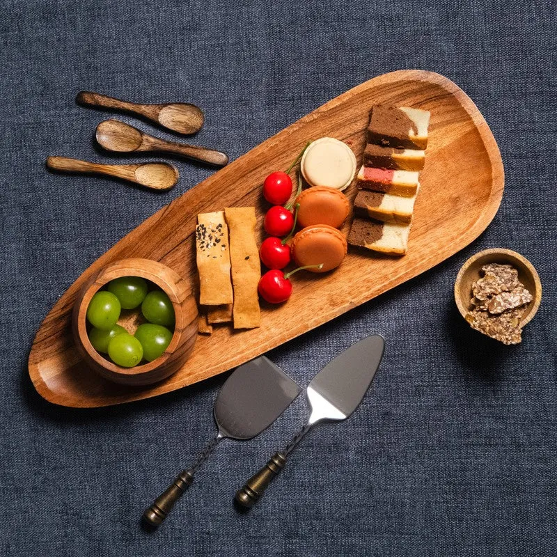 Harbor Style Wood Serving Platter with Dip Bowl - Two Piece Set media 4