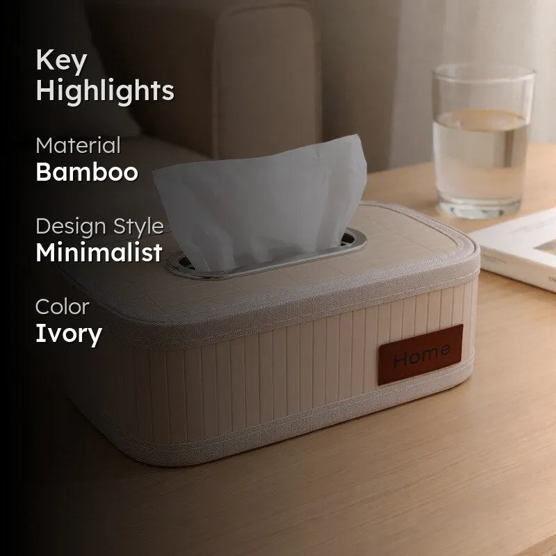 EcoNest Bamboo Tissue Holder - Ivory media 2