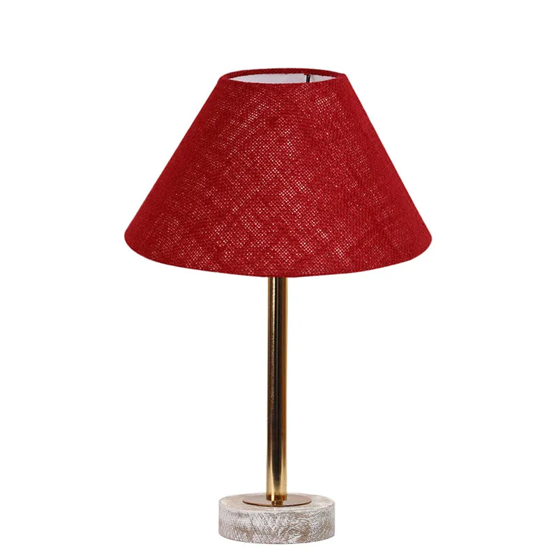 Sienna II Rodin Wooden Table Lamp - Maroon,Gold,White media 4
