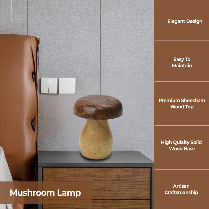 ArtGlow Boho Mango Wood Table Lamp - Beige media 5