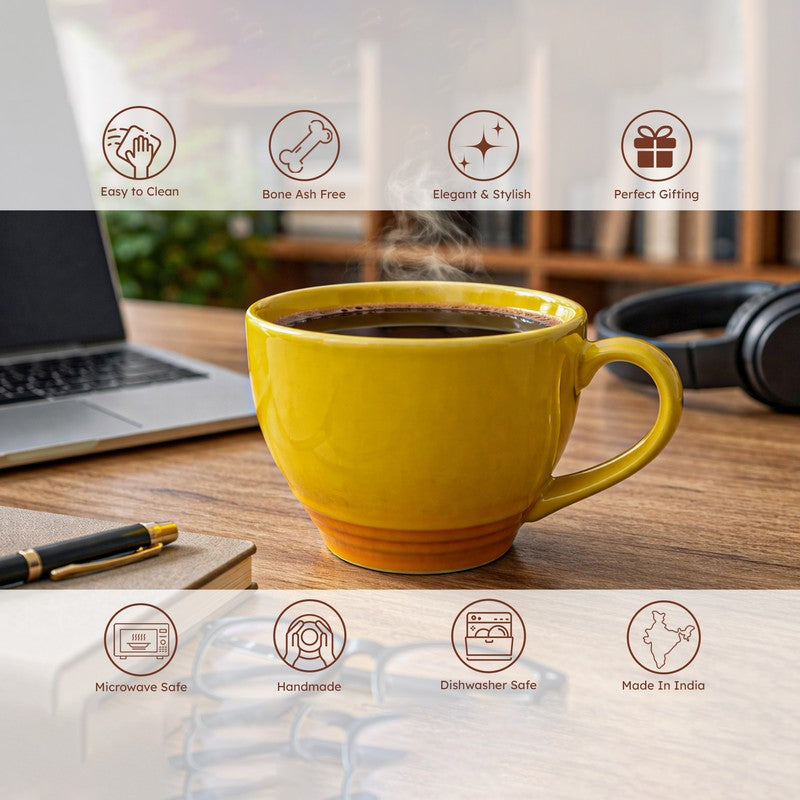 Whimsi Ceramic Coffee Mug (500 mL) - Yellow media 4