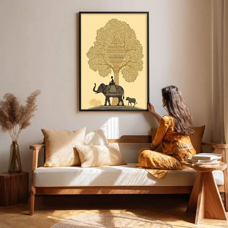 Kalpana Canvas Wall Painting With Black Frame media 8