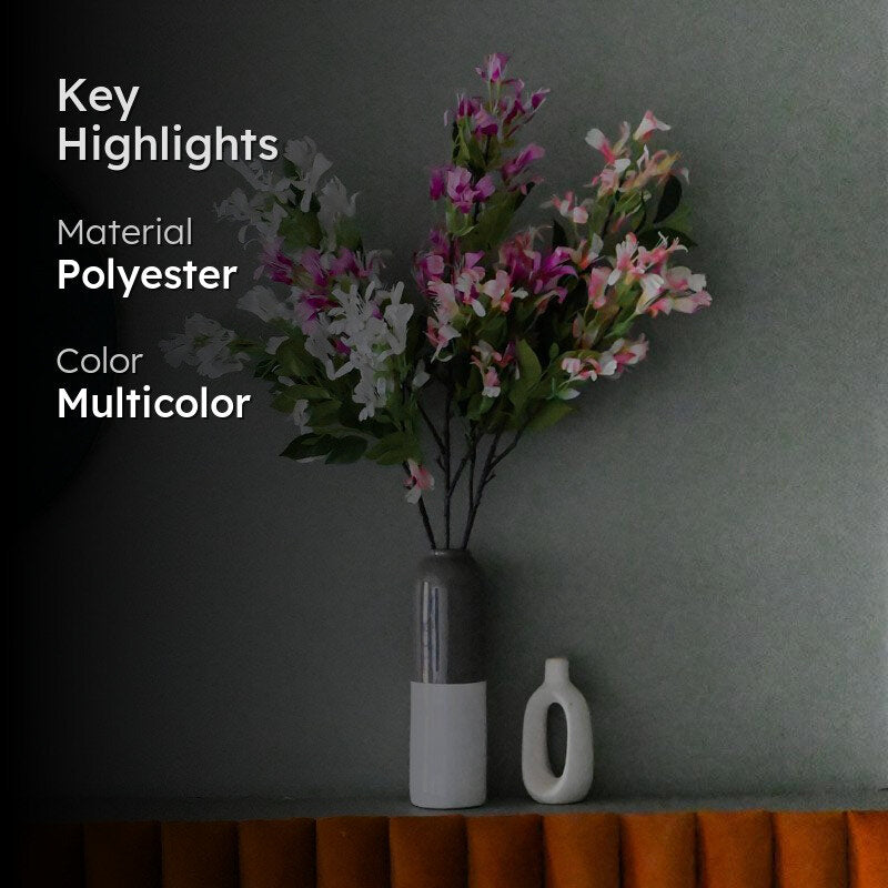 Faux Pastel Japanese Honeysuckle Flower Bunch - Set Of Three media 2