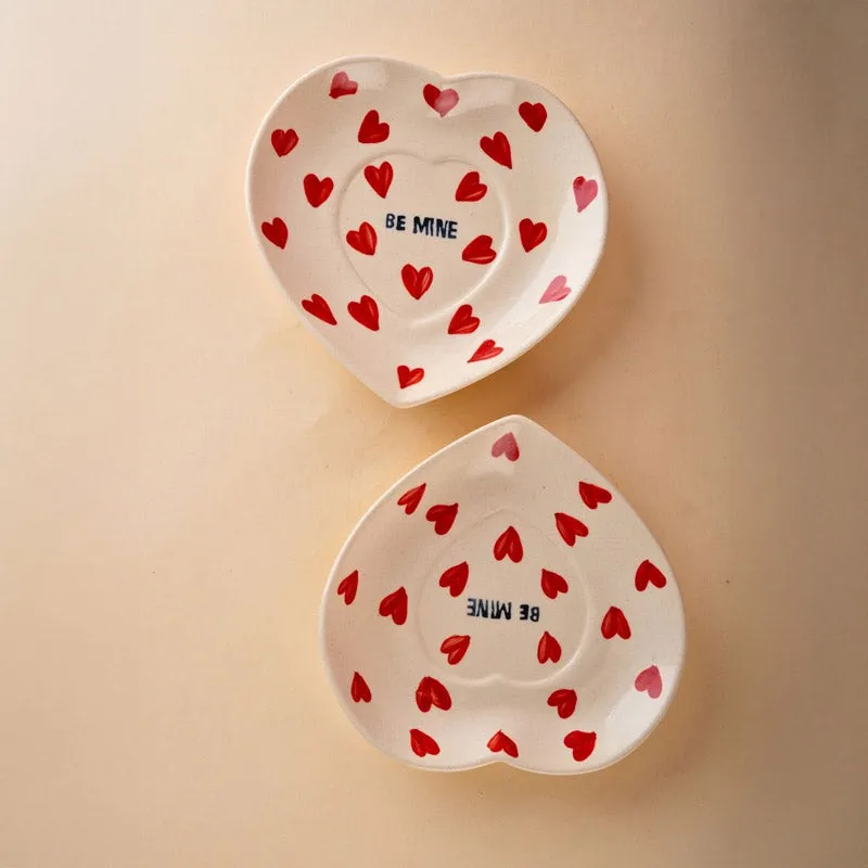 Be Mine Heart Ceramic Platter - Set of Two media 1