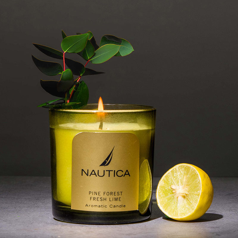 Nautica Mystic Dawn Scented Jar Candle - Pine Forest & Fresh Lime media 5