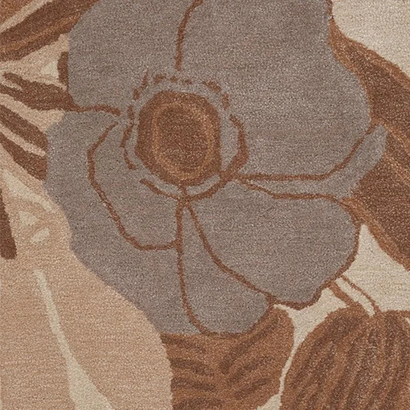 Palantir Hand Tufted Floral Wool & Nylon Carpet - Beige media 4