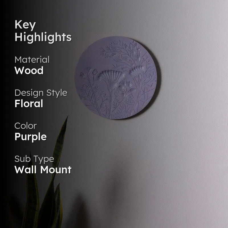 Mauve Garden Wooden Wall Plate media 2