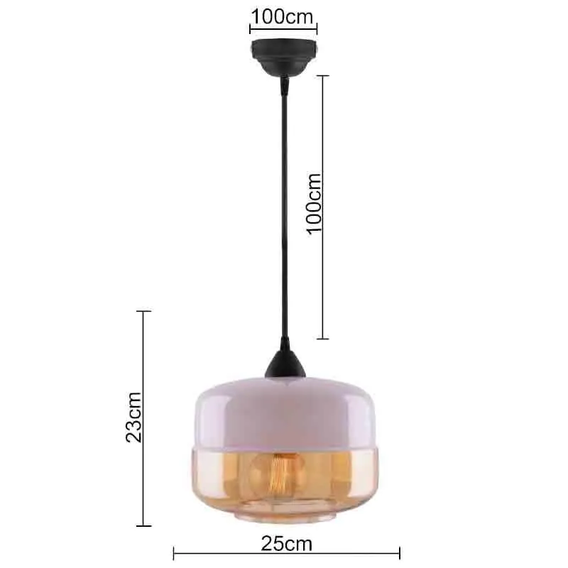 Two Worlds LED Glass Ceiling Lamp - Pink media 7