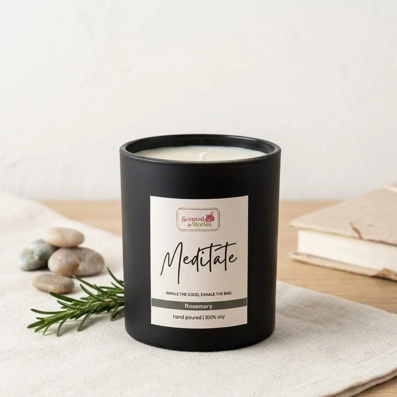 Meditate Scented Soy Wax Candle media 1
