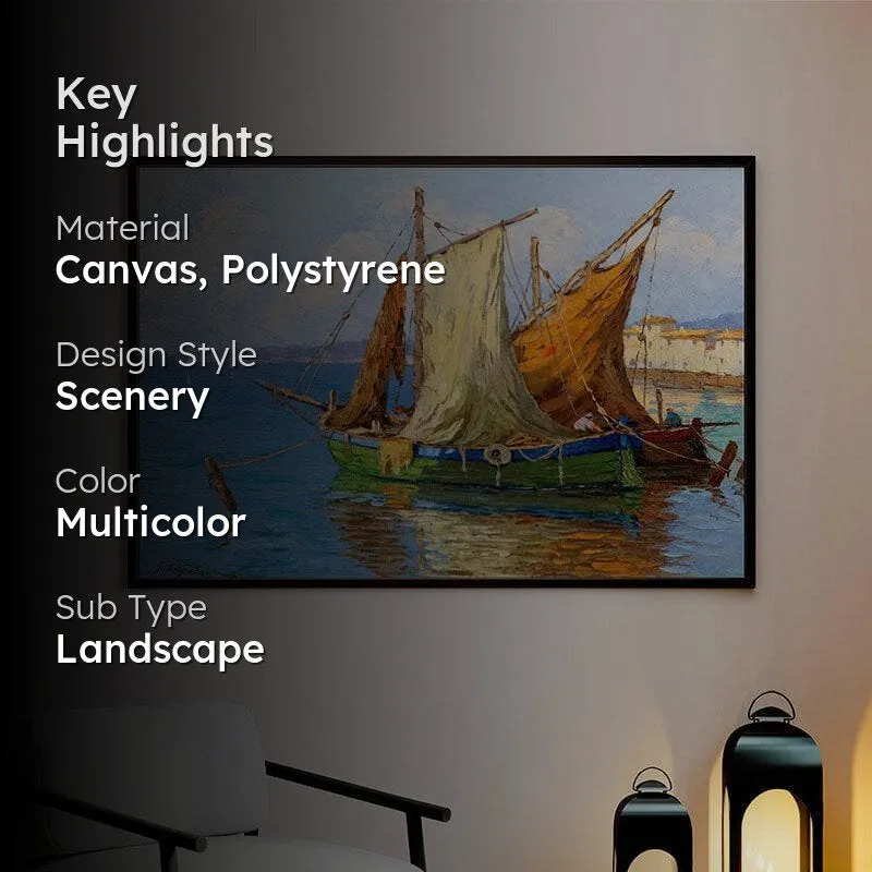 Le Boat Canvas Painting - Black Frame media 2