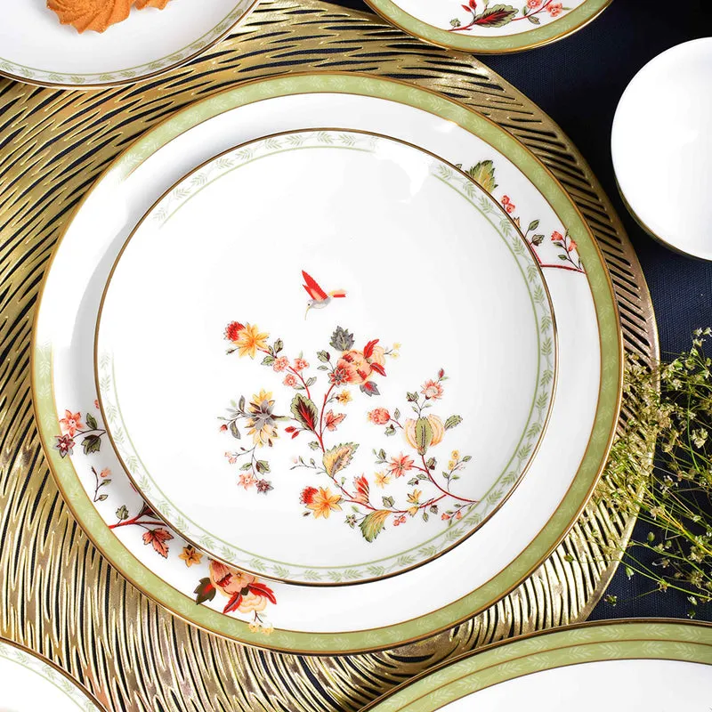 Painted Blooms 24k Gold Brushed Porcelain Dinner Set - 21 Piece Set media 9