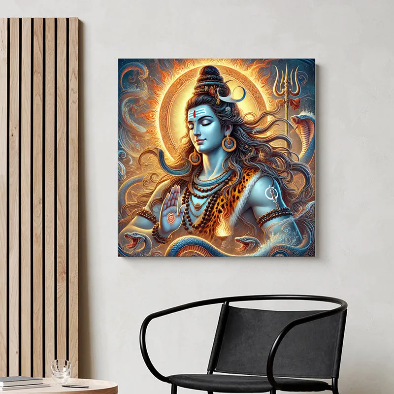 Shiva Dyana Poly Canvas Wall Painting media 1