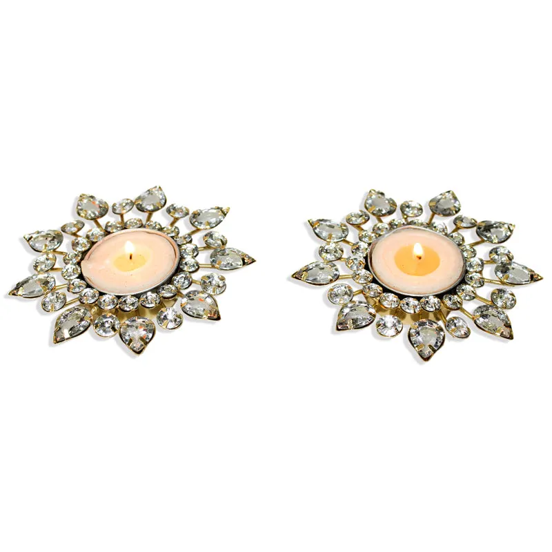 Tajra Ornate Tea Light Holder (White) - Set Of Two media 4