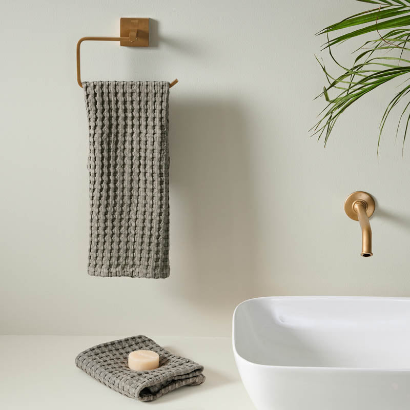 Cloud Soft Waffle Hand Towel (Grey) - Set of Two