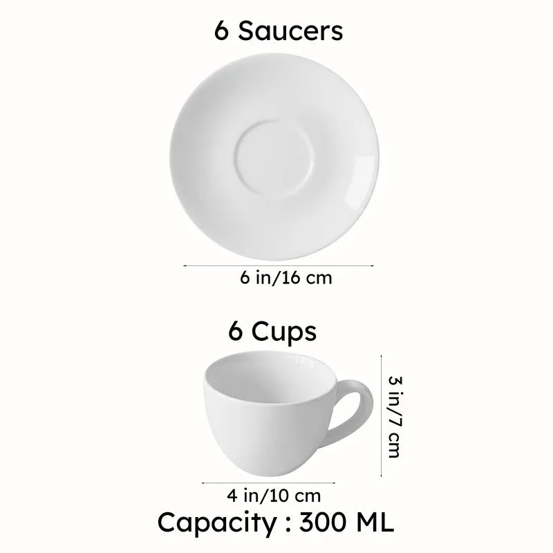 Gilded Shahi 24k Gold Brushed Porcelain Tea Cup & Saucer (300 mL) - Set of Six media 10