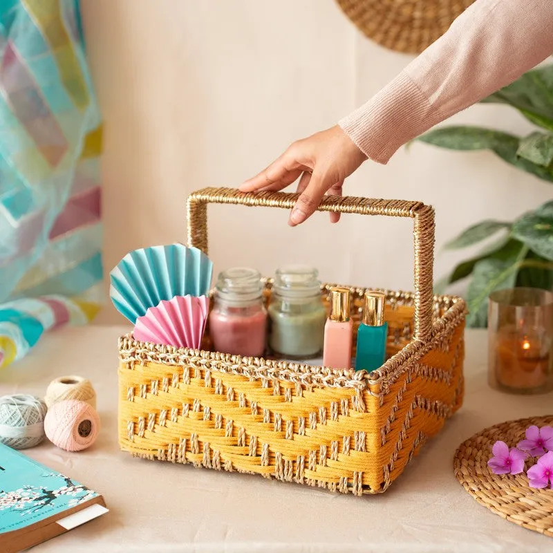 ZariLoom (Cotton,Metal,Zari) Storage Basket media 3