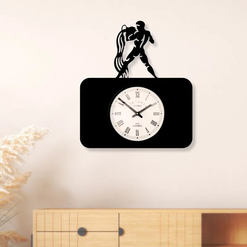 Aquarius Steel Analog Wall Clock - Black media 1