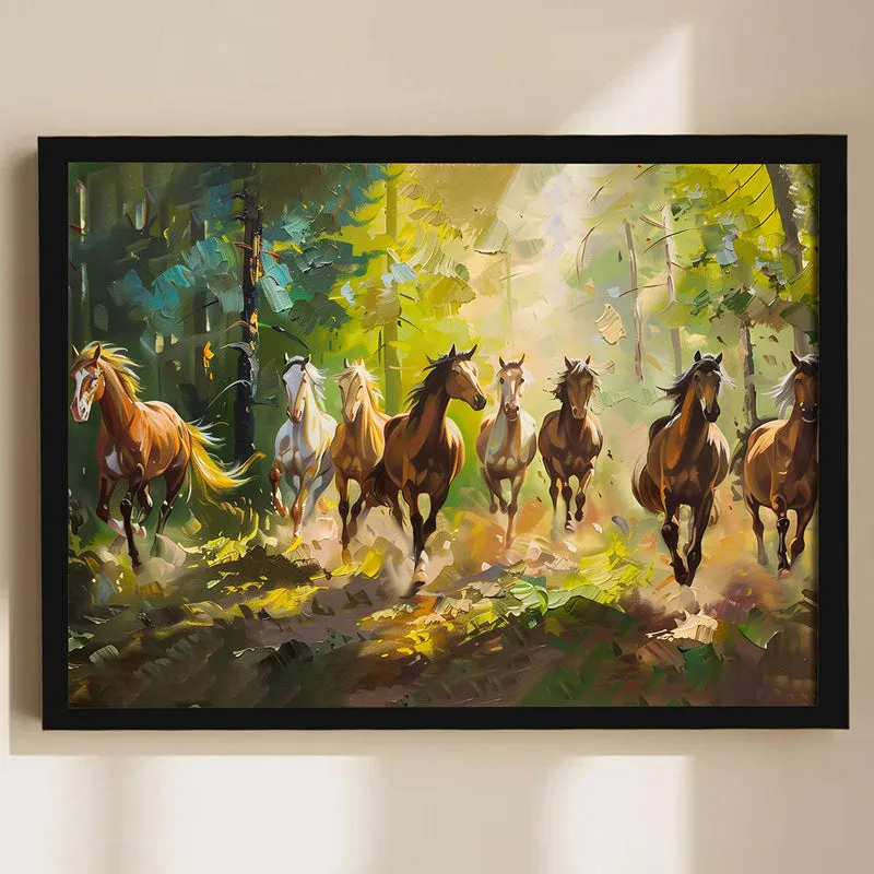 Stallions In Wild Wall Art With Frame media 2