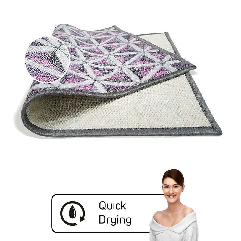 Mira Geometric Nylon Door Mats - Purple media 4