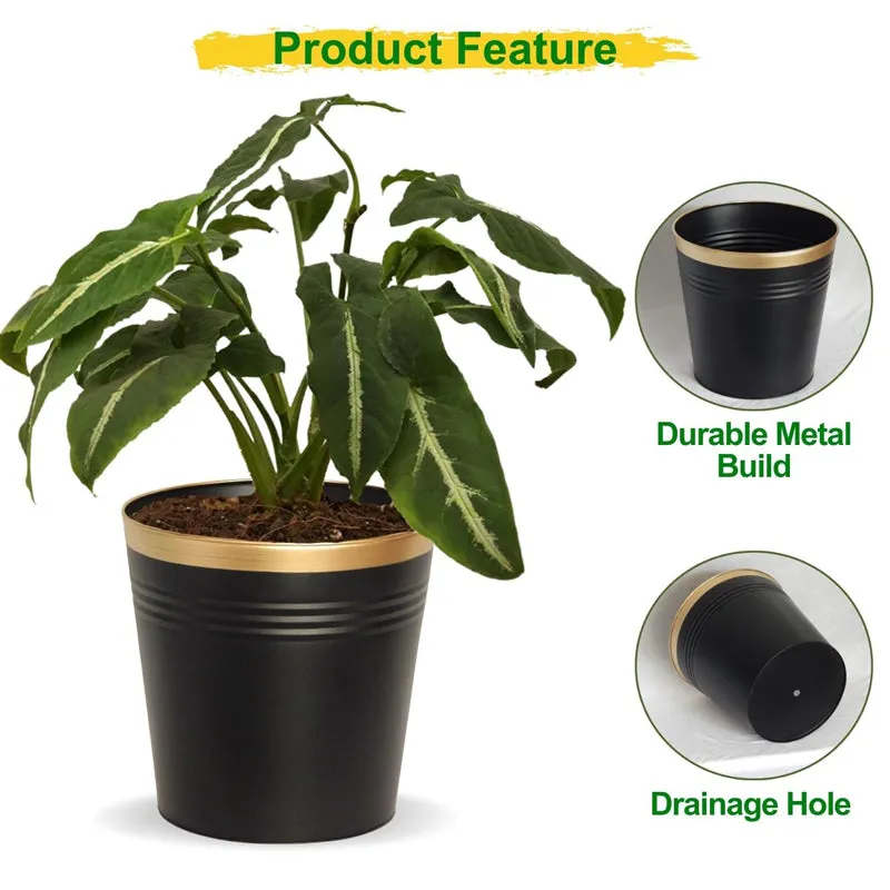 Elno Dola Planter (Black & Gold) - Set Of Three media 7