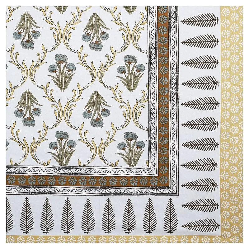 Giselle Floral Cotton Bedsheet (Beige) - 160 TC media 4