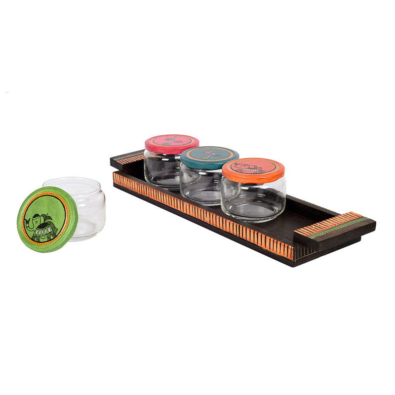 Dhanvi Dry Fruit Jar With Tray - Five Piece Set media 5