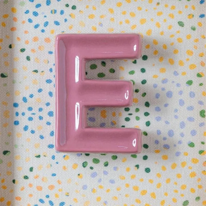 (E) Mini Mottled Mono Ceramic & Wooden Wall Accent - Pink media 4