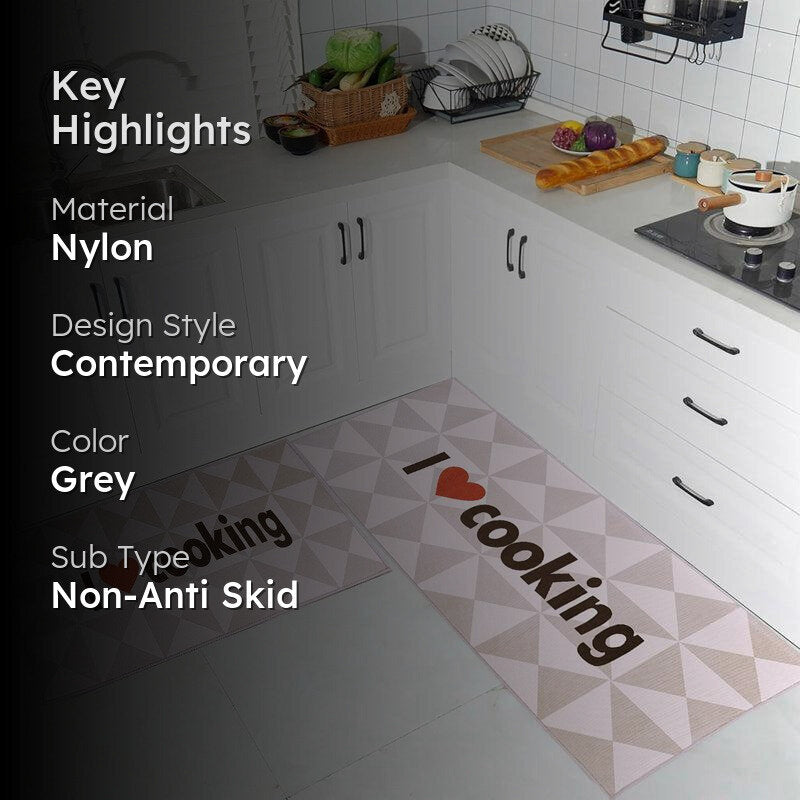 I Love Cooking Kitchen Nylon Runner Rug - Set Of Two image 2