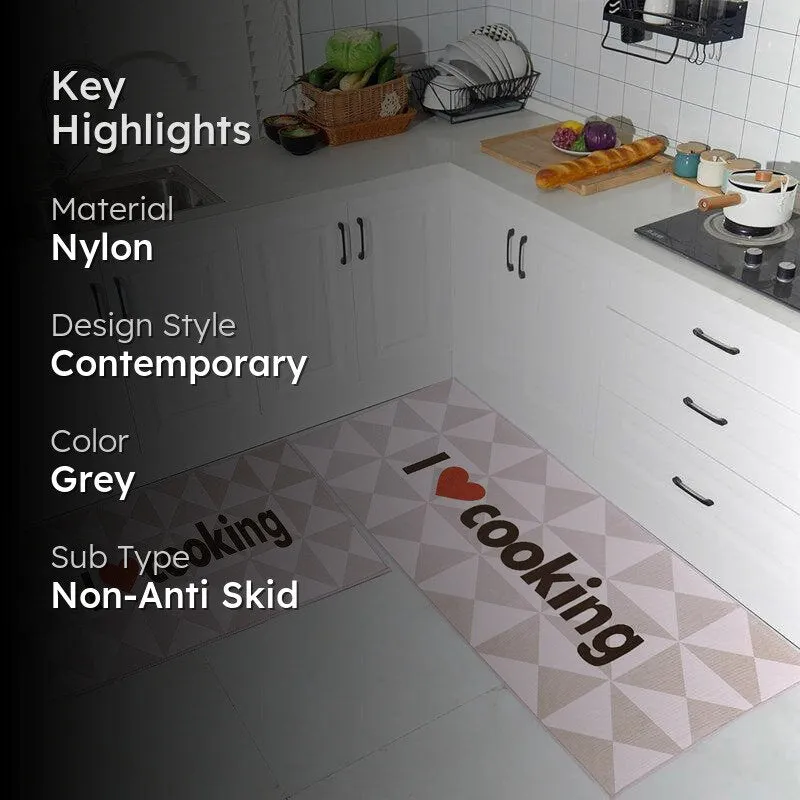 I Love Cooking Kitchen Nylon Runner Rug - Set Of Two media 2