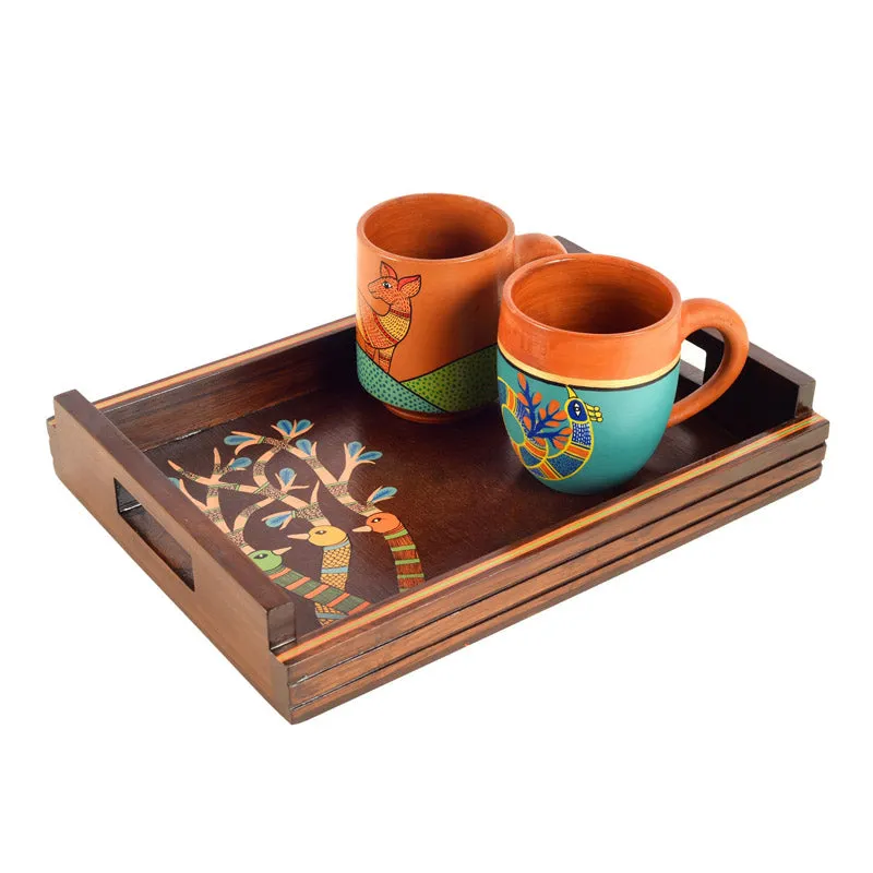 Indradatt Serving Tray With Cups - Three Piece Set media 4