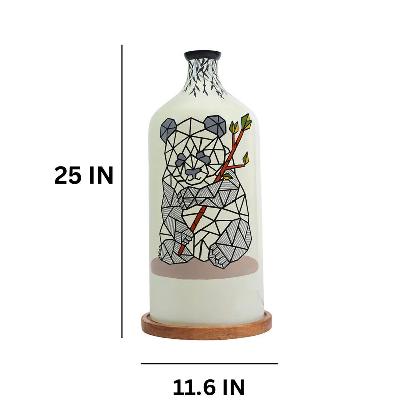 Panda Lines Hand Painted Glass Floor Lamp media 6