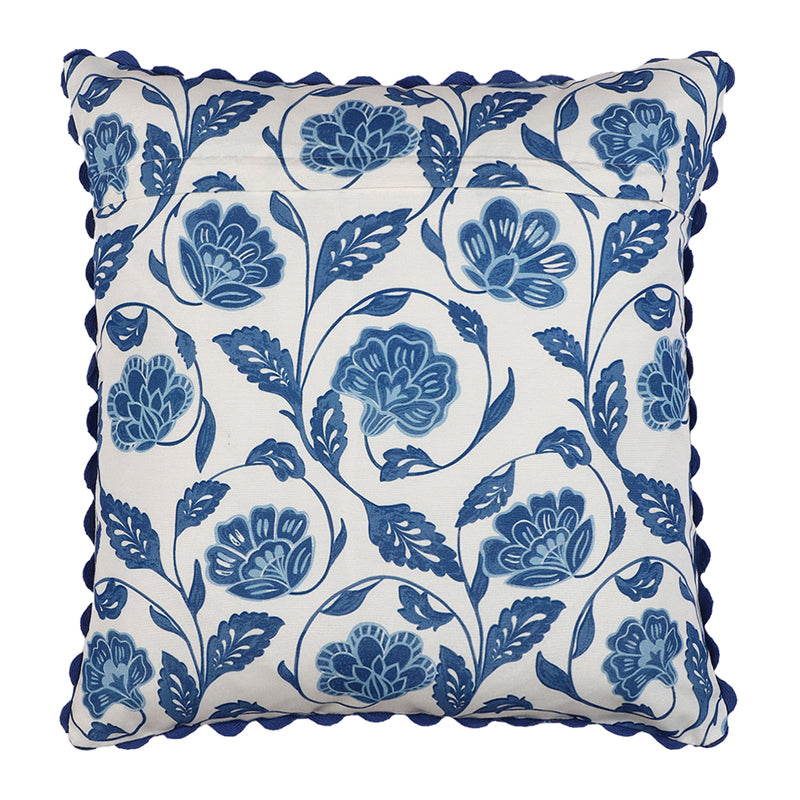 Flora Twine Printed Cushion Cover (Blue) - Set Of Two media 3