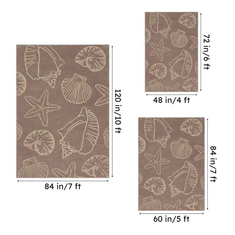Seashell Hand Tufted Swirl Kids Wool & Nylon Carpet - Taupe media 15