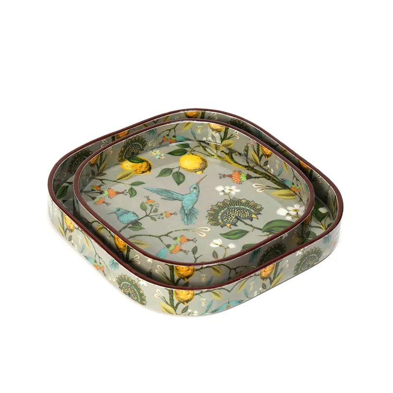 Fruit n Birds Square Serving Tray - Set Of Two media 6