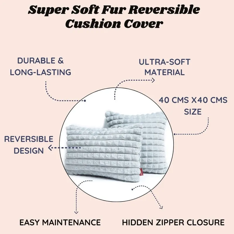 Frost Waffle Grey Cushion Cover (Square) Set of Two media 6