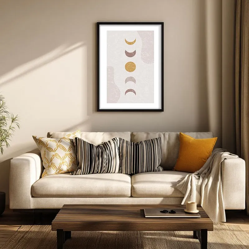 Mauve Equilibrium Canvas Wall Painting With Black Frame media 1