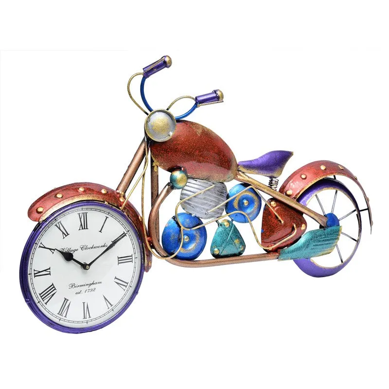 Dynamic Motorcycle Theme Metal Wall Clock media 5