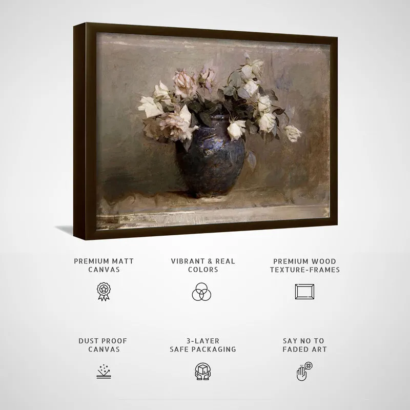 Flowers Of Past Wood Wall Art With Frame - Black media 5