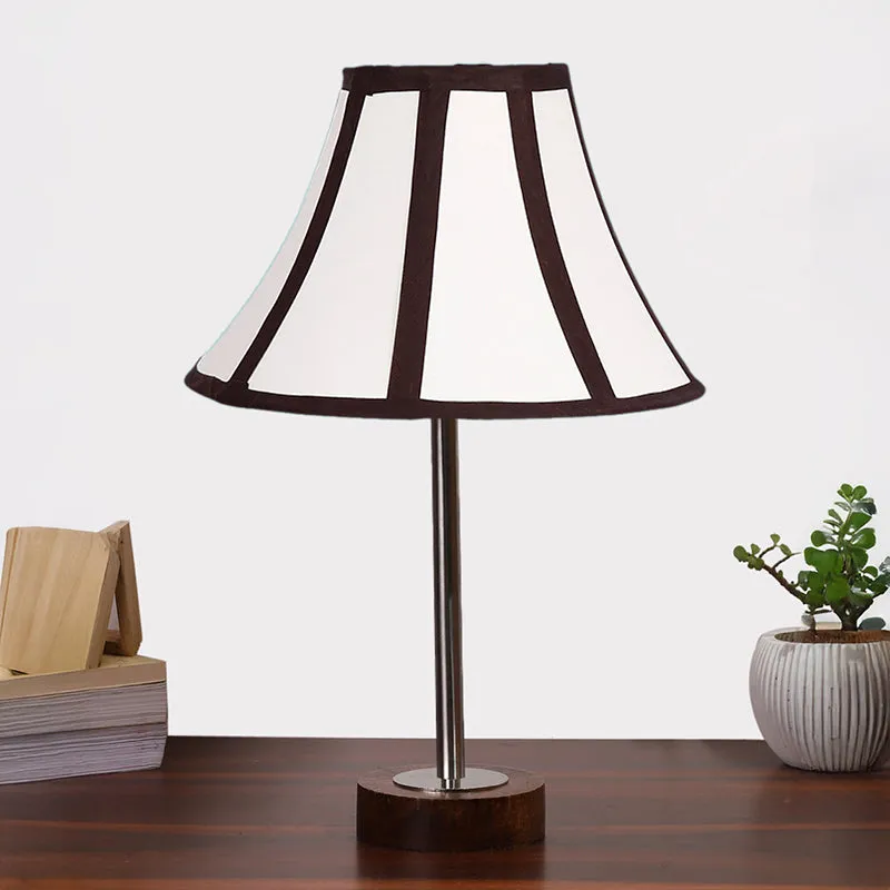 Stripra Rodin Wooden Table Lamp - White,Silver,Brown media 3