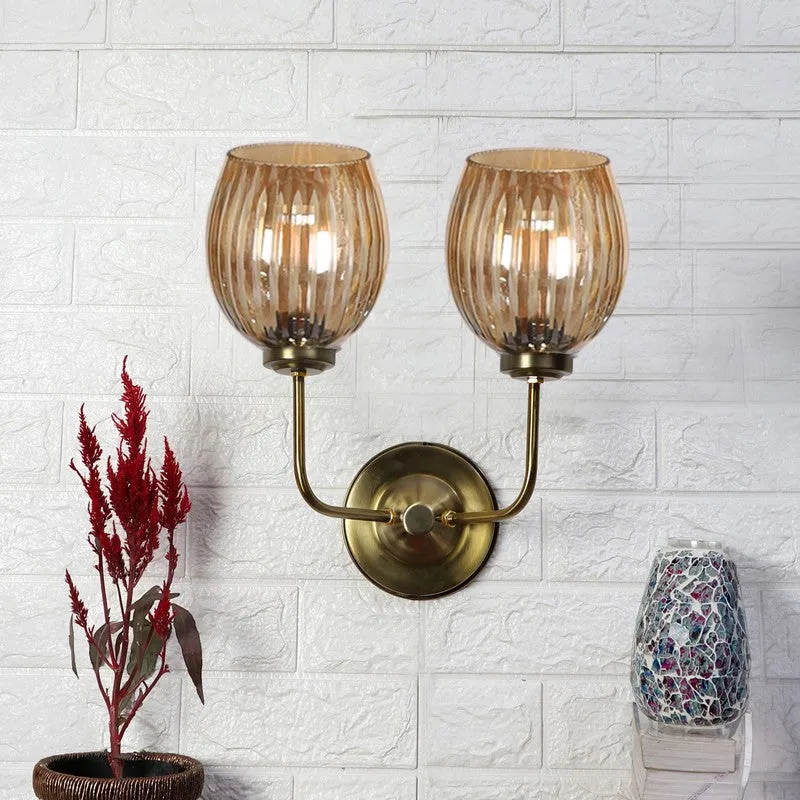 Lumi Crystal Dual Shade Glass Wall Lamp media 3