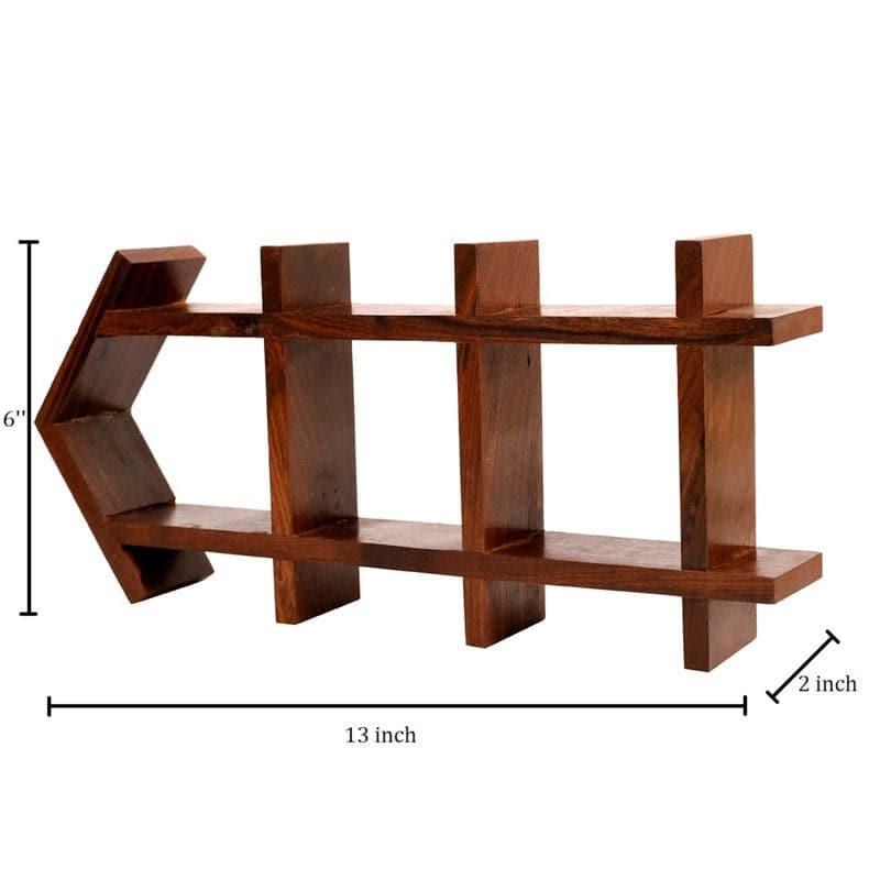 Bosa Wooden Wall Shelf With Madhubani Pot - Set Of Seven media 5