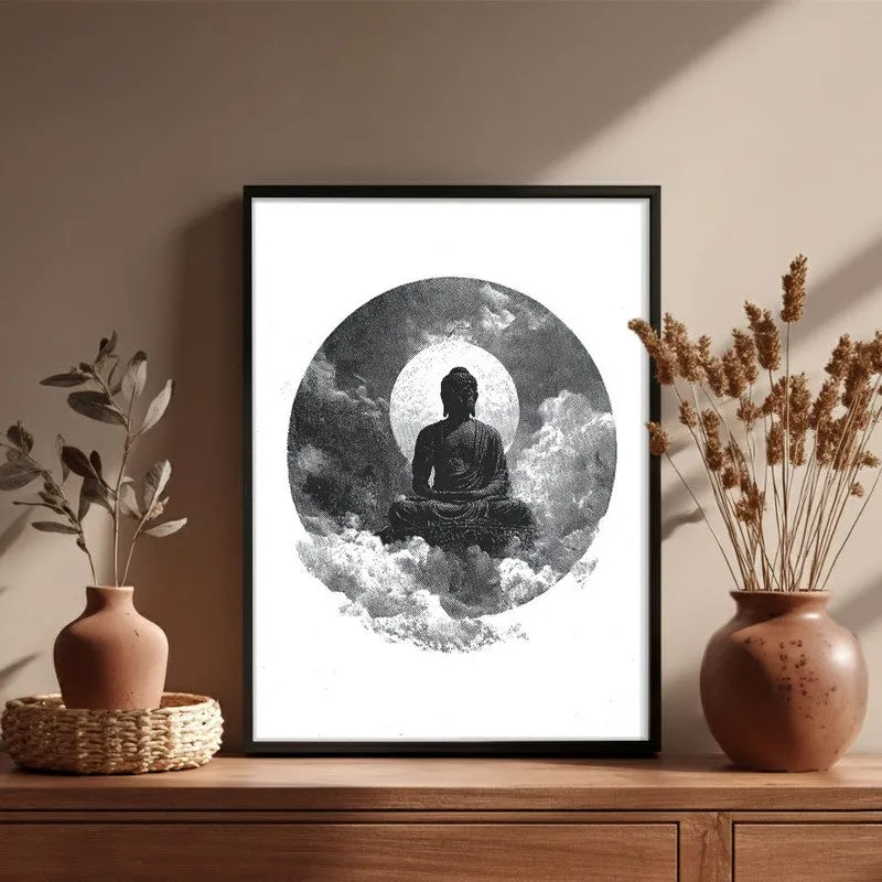 Buddha Zen Art Wall Painting With Black Frame media 6