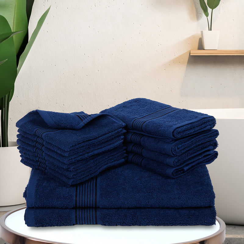 Comfora Towel Set (Blue) - Fourteen Piece Set - Bundles