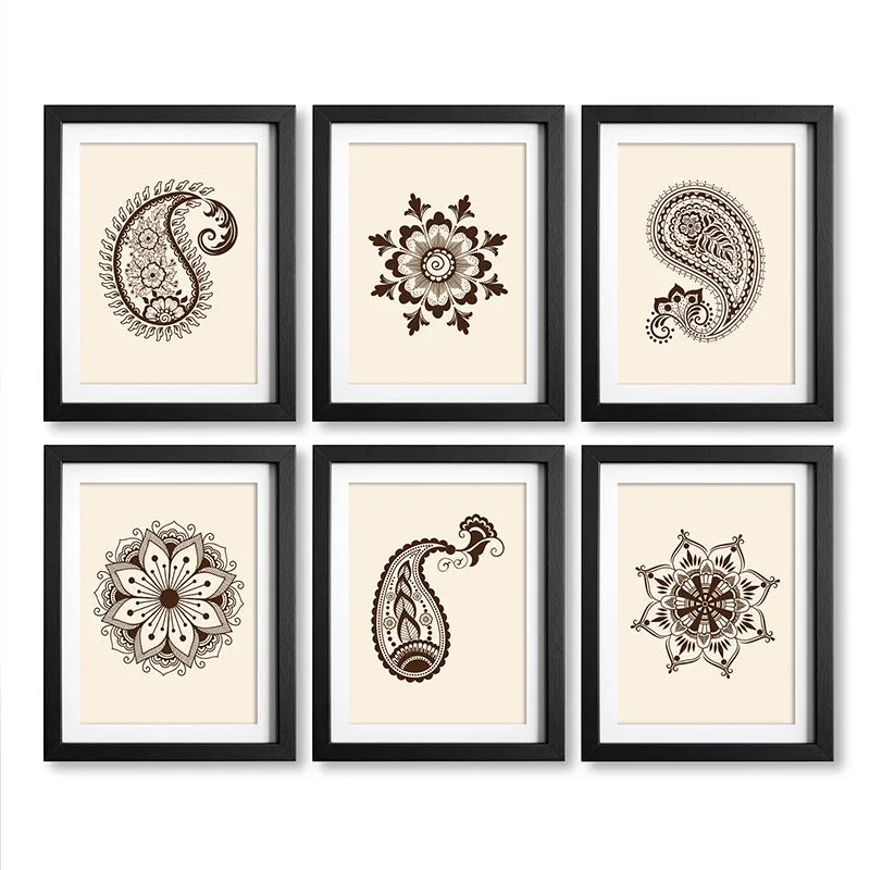 Ethnika Motifs Wall Art With Frame - Set Of Six media 7