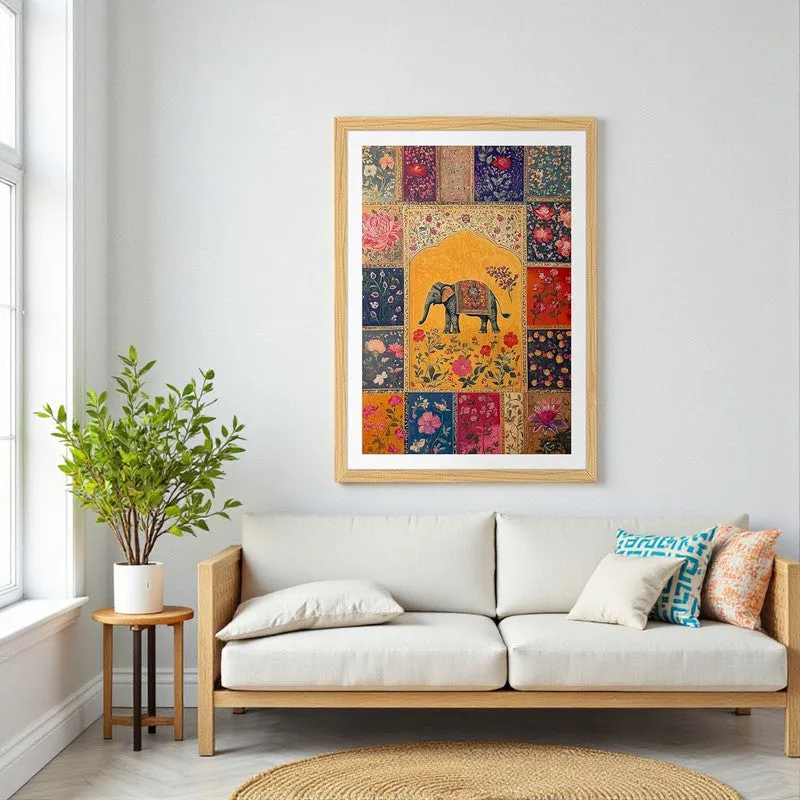 Ethnic Hastina Paper Wall Art with Wooden Frame media 2
