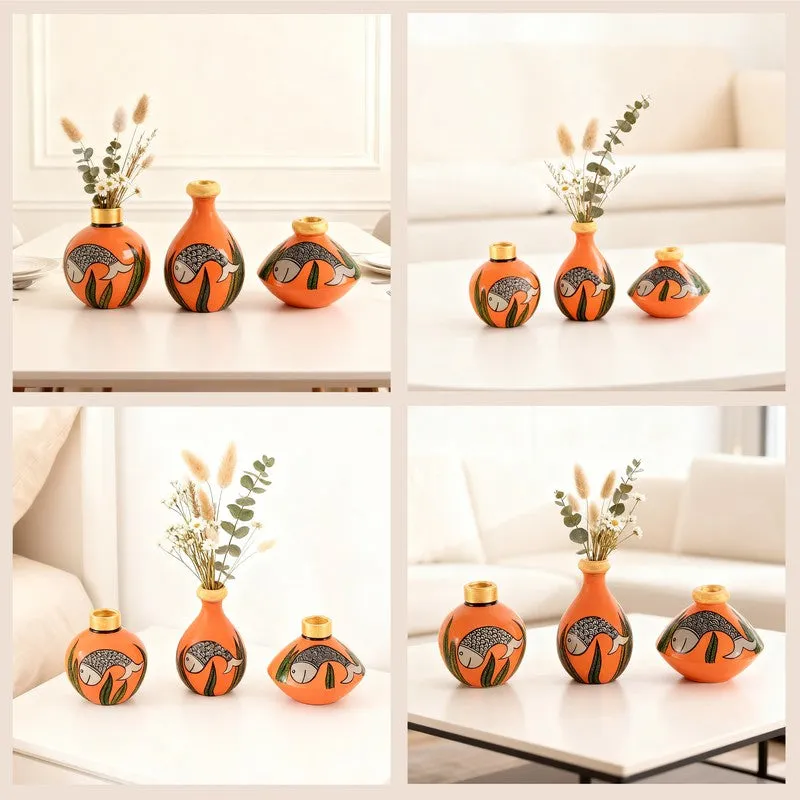 Indradyumn Terracotta Vase - Three Piece Set media 5