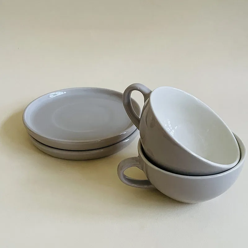 Elegant Grey Cup & Saucer (240 mL) - Four Piece Set media 5