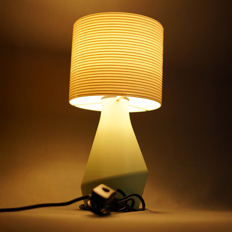 Pure Flare 3D Printed Table Lamp - White,Green media 3