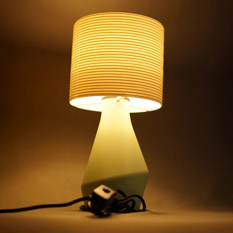 Pure Flare 3D Printed Table Lamp - White,Green media 3